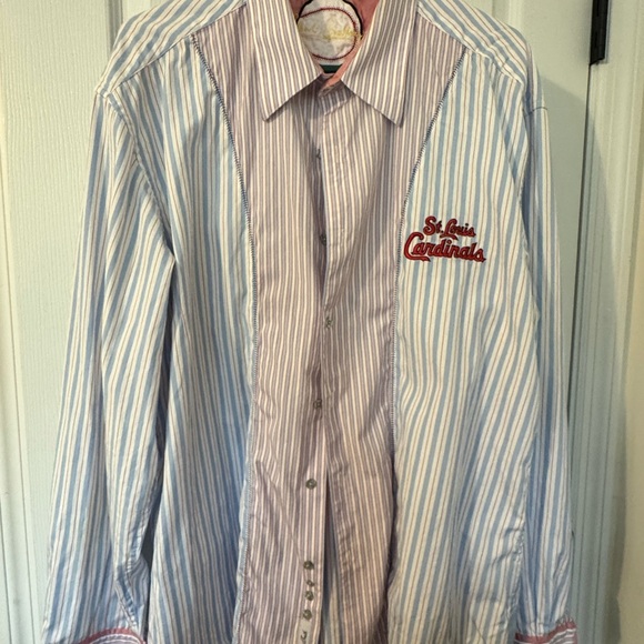 Robert Graham Blue and White Casual Button Down Shirt - Picture 2 of 2